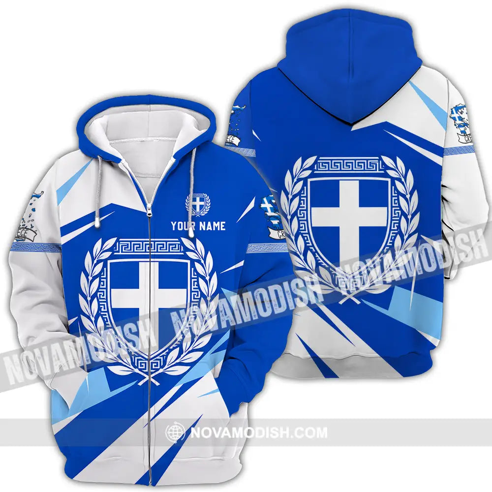 Unisex Shirt - Custom Greece Shirt - Zipper Hoodie / S - T-shirt