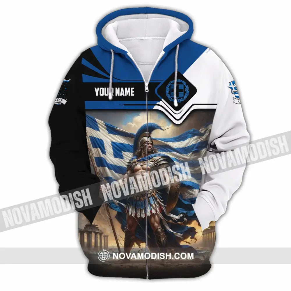 Unisex Shirt - Custom Greece Shirt Zipper Hoodie / S T-shirt