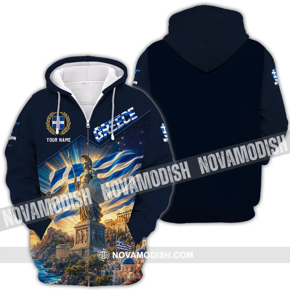 Unisex Shirt - Custom Greece Shirt - Zipper Hoodie / S - T-shirt