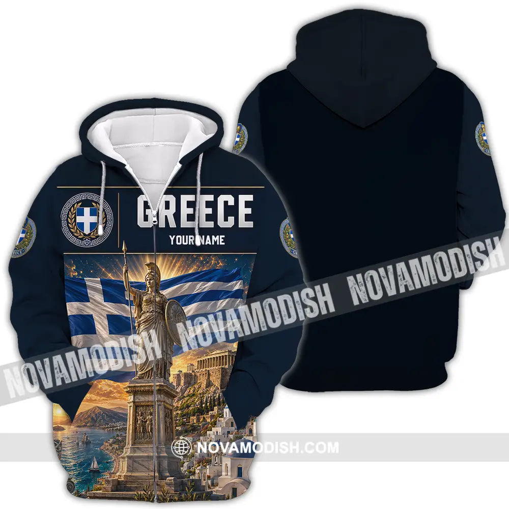 Unisex Shirt - Custom Greece Shirt - Zipper Hoodie / S - T-shirt