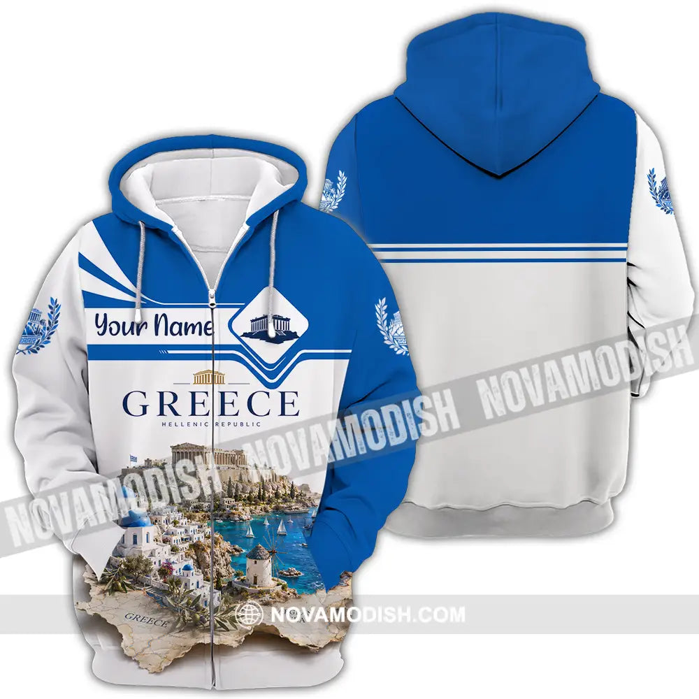 Unisex Shirt - Custom Greece Shirt - Zipper Hoodie / S - T-shirt