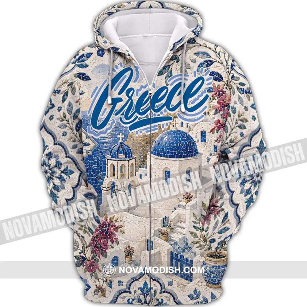 Unisex Shirt - Custom Greece Shirt - Zipper Hoodie / S - T-shirt