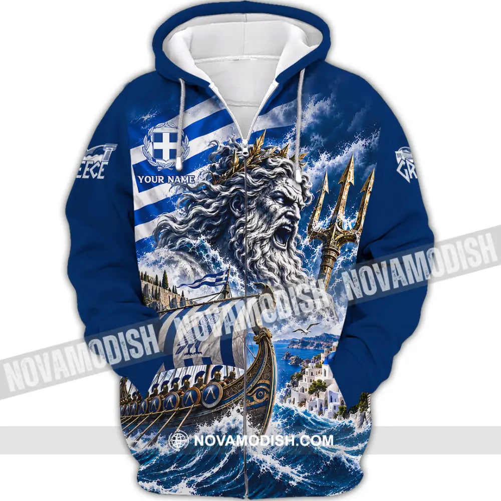 Unisex Shirt - Custom Greece Shirt - Zipper Hoodie / S - T-shirt