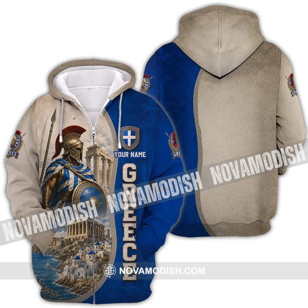 Unisex Shirt - Custom Greece Shirt - Zipper Hoodie / S - T-shirt