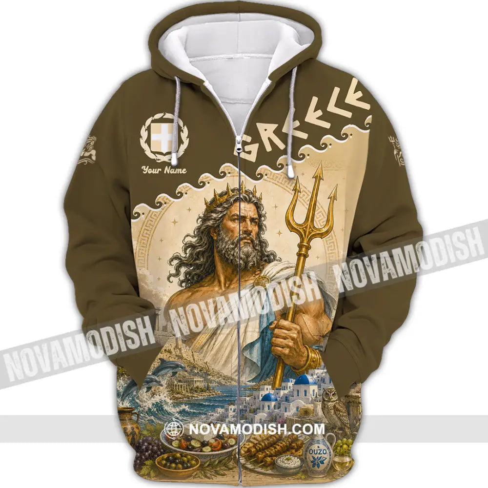 Unisex Shirt - Custom Greece Shirt - Zipper Hoodie / S - T-shirt