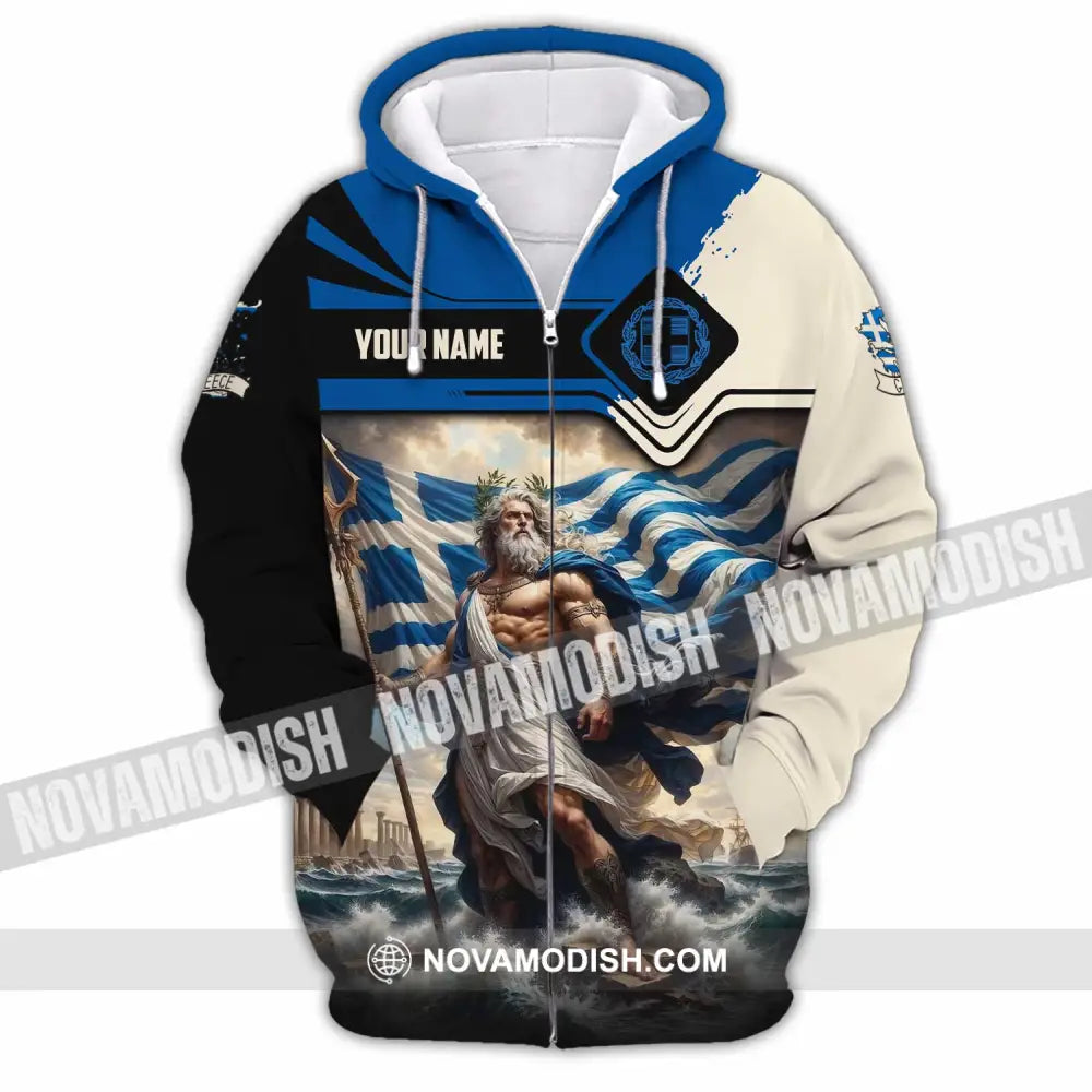 Unisex Shirt - Custom Greece Shirt Zipper Hoodie / S T-shirt
