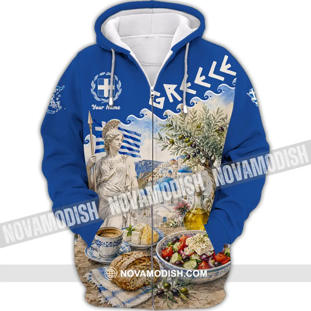 Unisex Shirt - Custom Greece Shirt - Zipper Hoodie / S - T-shirt