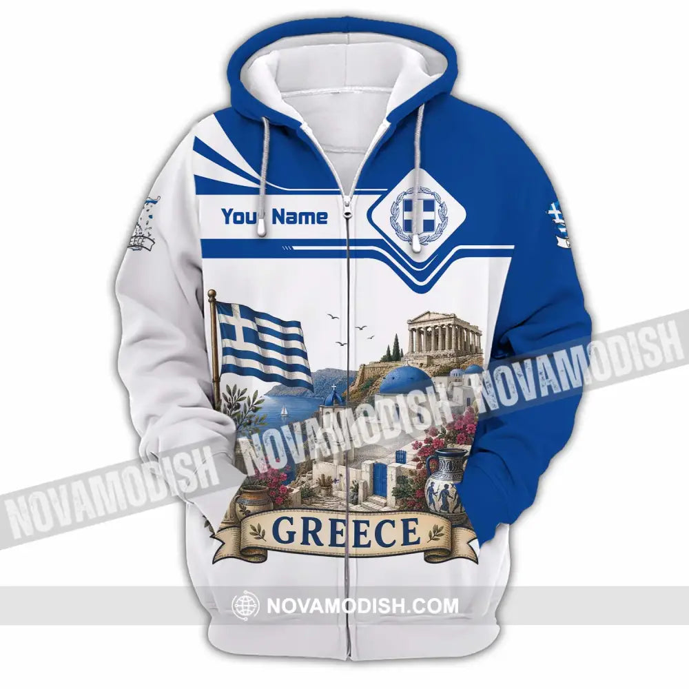 Unisex Shirt - Custom Greece Shirt - Zipper Hoodie / S - T-shirt