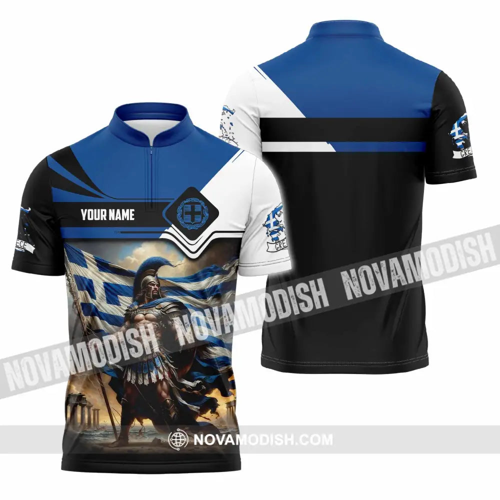 Unisex Shirt - Custom Greece Shirt Zipper Polo Shirt / S T-shirt