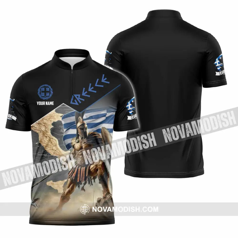 Unisex Shirt - Custom Greece Shirt Zipper Polo Shirt / S T-shirt