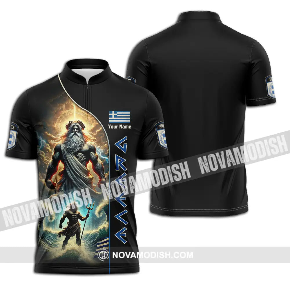 Unisex Shirt - Custom Greece Shirt Zipper Polo Shirt / S T-shirt
