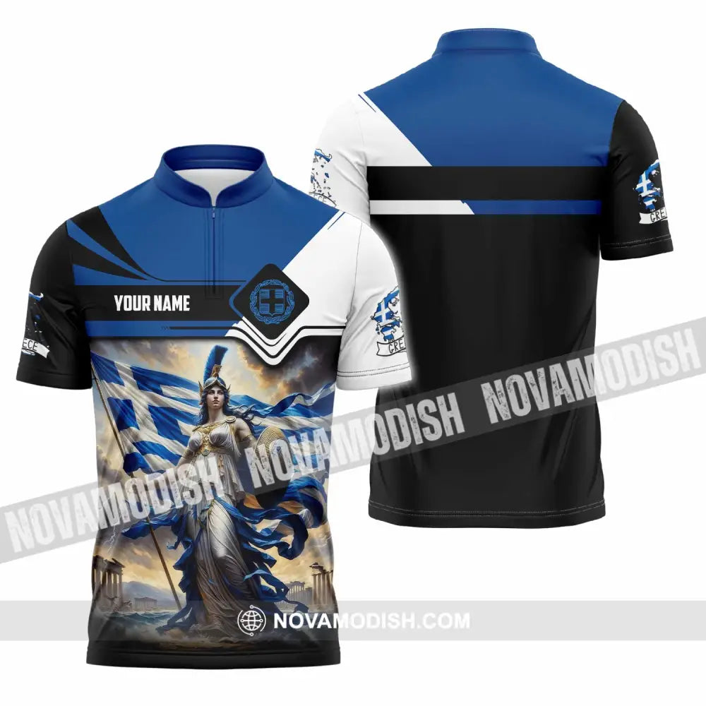 Unisex Shirt - Custom Greece Shirt Zipper Polo Shirt / S T-shirt
