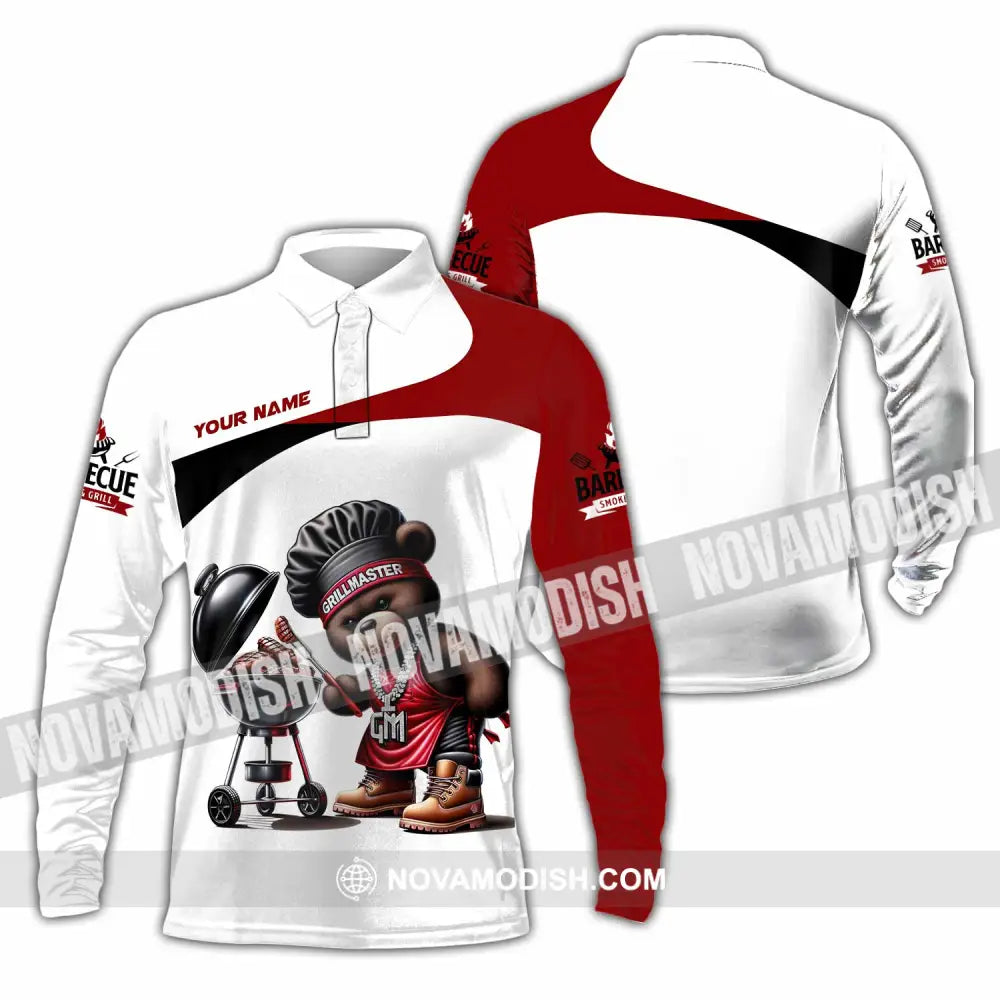 Unisex Shirt - Custom Grill Master Barbecue Shirt Long Sleeve Polo / S T-shirt