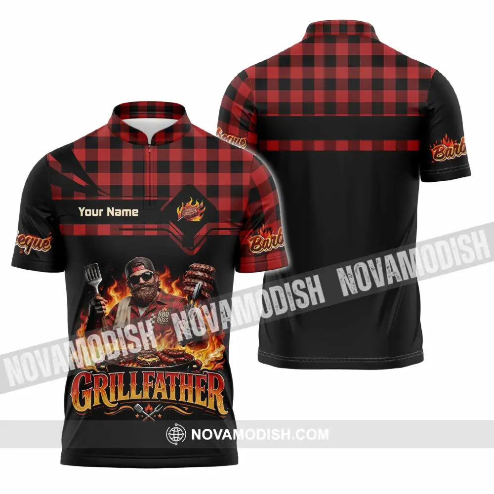 Unisex Shirt - Custom Grillfather Shirt - Zipper Polo Shirt / S - T-shirt