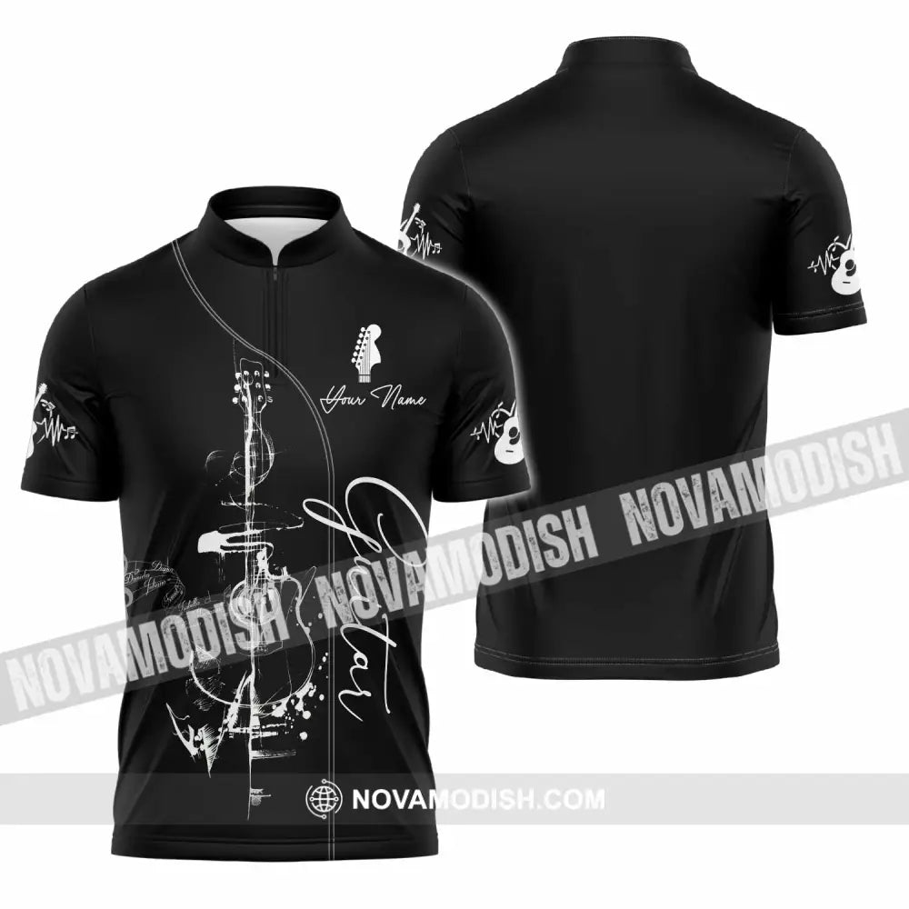 Unisex Shirt - Custom Guitar 3D Shirt - Zipper Polo Shirt / S - T-shirt