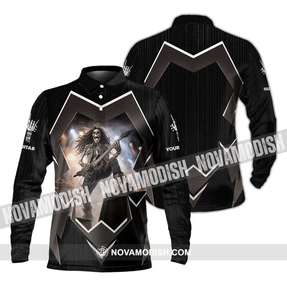 Unisex Shirt - Custom Guitar Shirt - Long Sleeve Polo / S - T-shirt