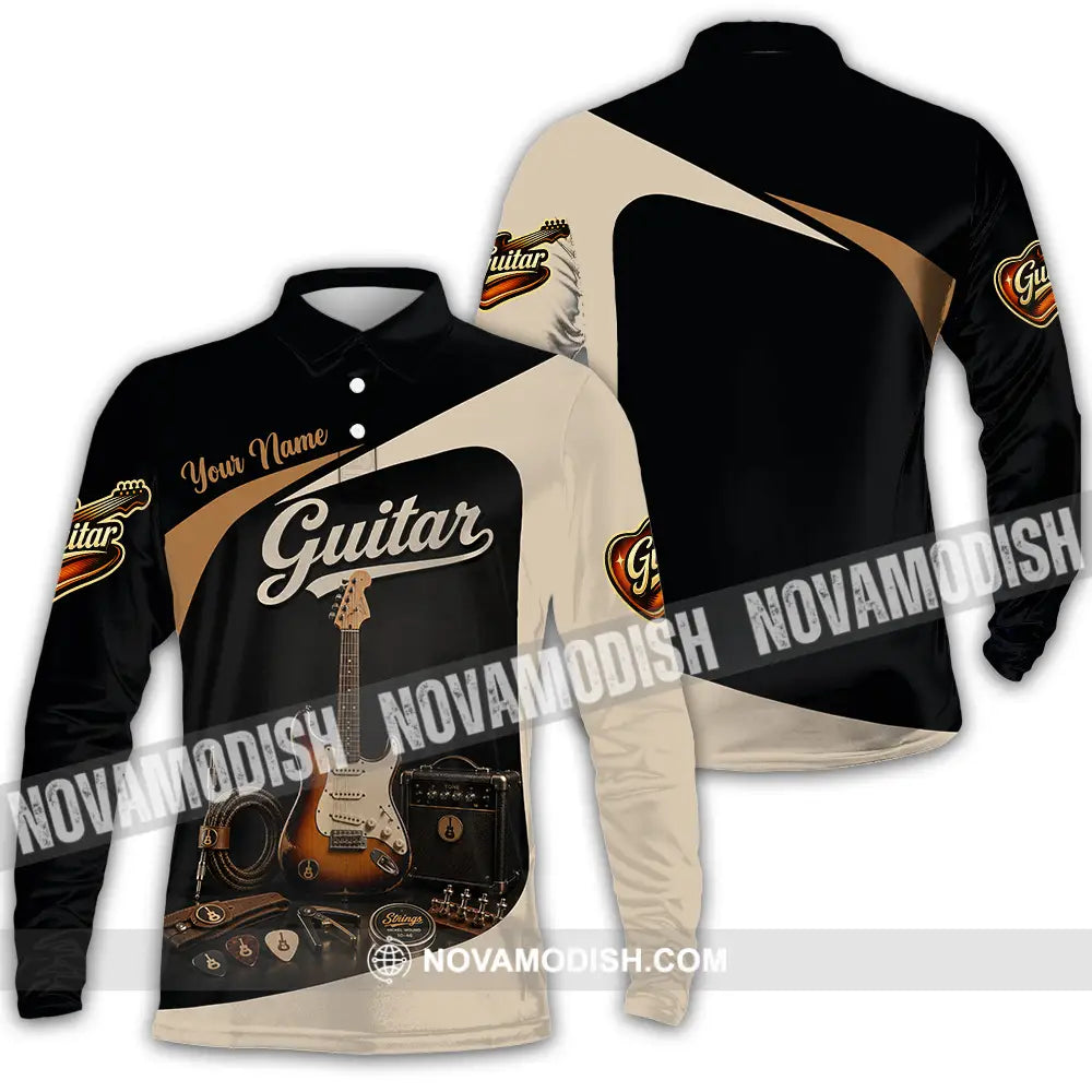 Unisex Shirt - Custom Guitar Shirt - Long Sleeve Polo / S - T-shirt