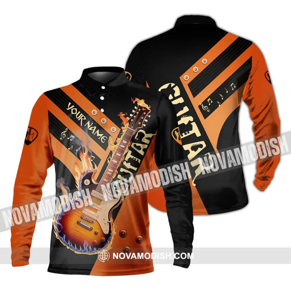 Unisex Shirt - Custom Guitar Shirt - Long Sleeve Polo / S - T-shirt