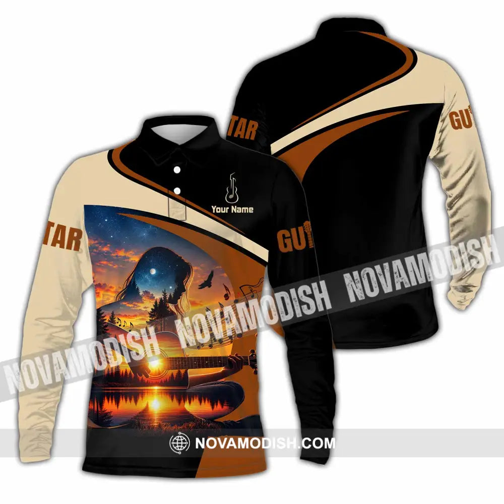 Unisex Shirt - Custom Guitar Shirt - Long Sleeve Polo / S - T-shirt