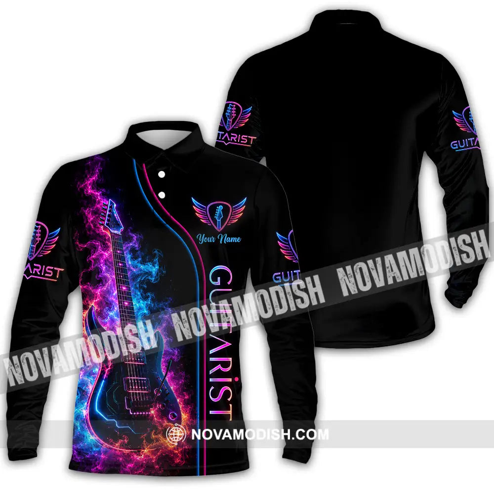 Unisex Shirt - Custom Guitar Shirt - Long Sleeve Polo / S - T-shirt