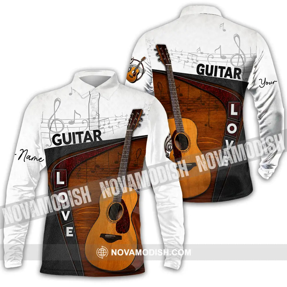Unisex Shirt - Custom Guitar Shirt - Long Sleeve Polo / S - T-shirt