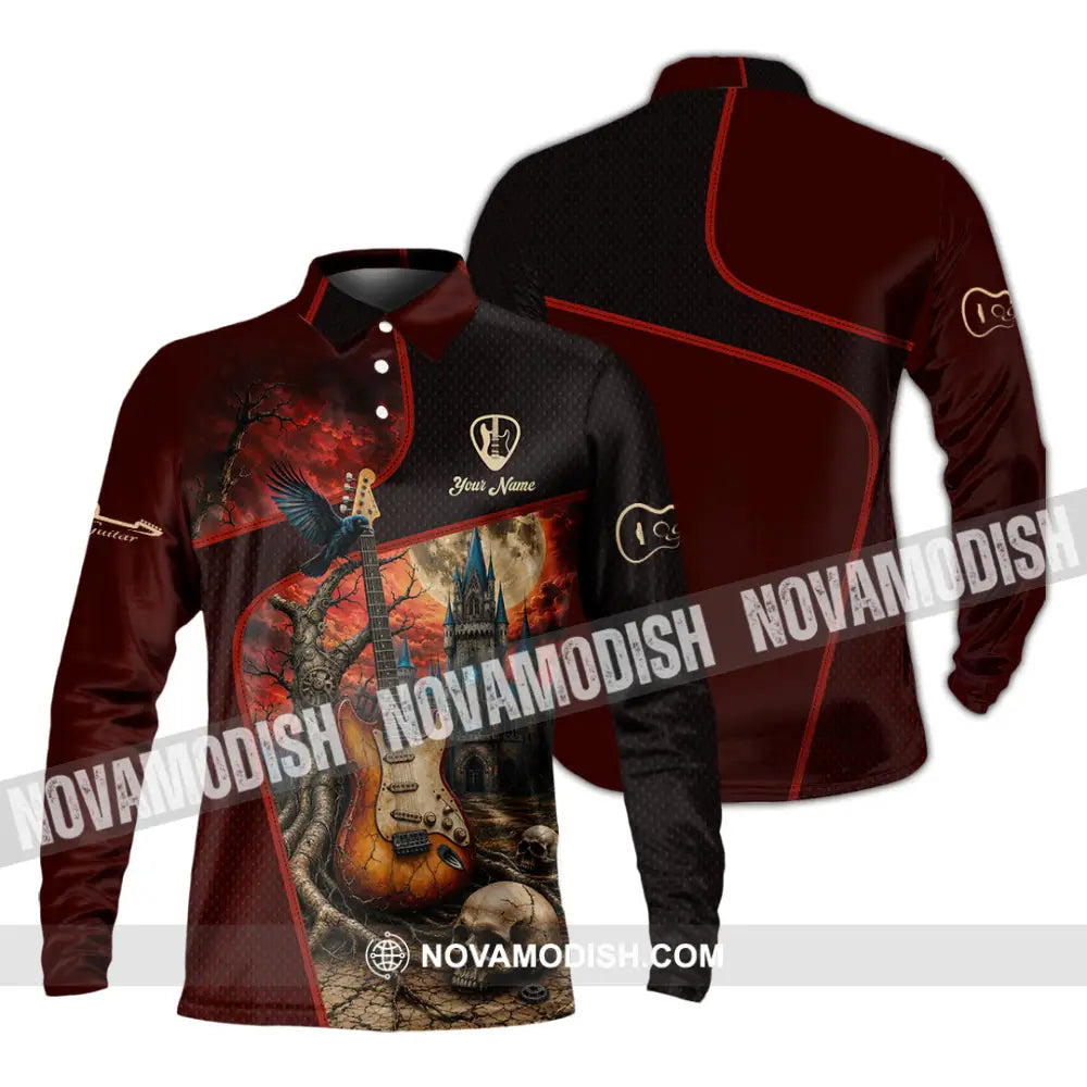 Unisex Shirt - Custom Guitar Shirt - Long Sleeve Polo / S - T-shirt