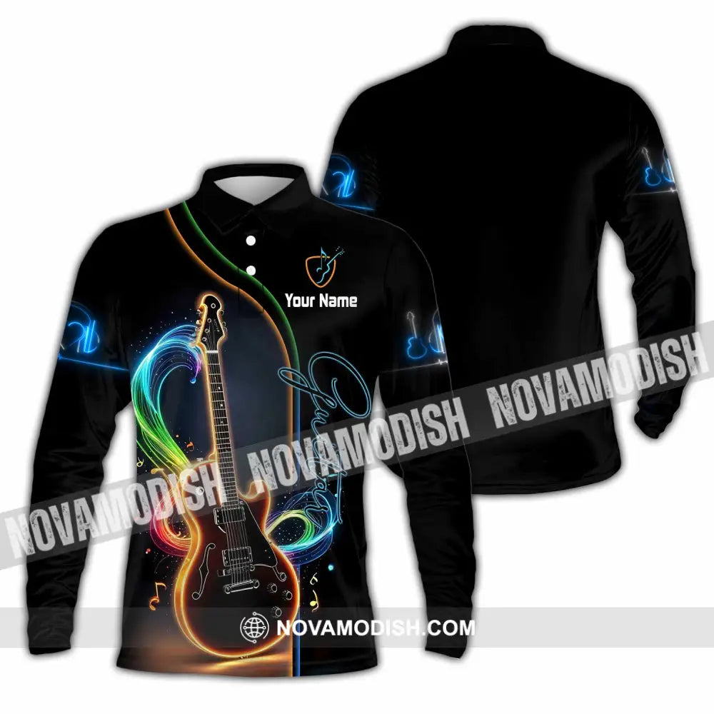 Unisex Shirt - Custom Guitar Shirt - Long Sleeve Polo / S - T-shirt