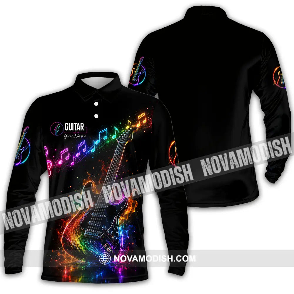Unisex Shirt - Custom Guitar Shirt - Long Sleeve Polo / S - T-shirt