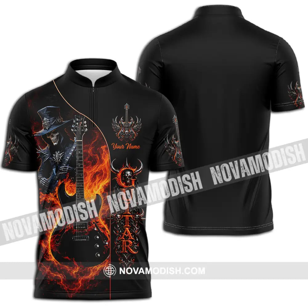 Unisex Shirt - Custom Guitar Shirt - Zipper Polo Shirt / S - T-shirt