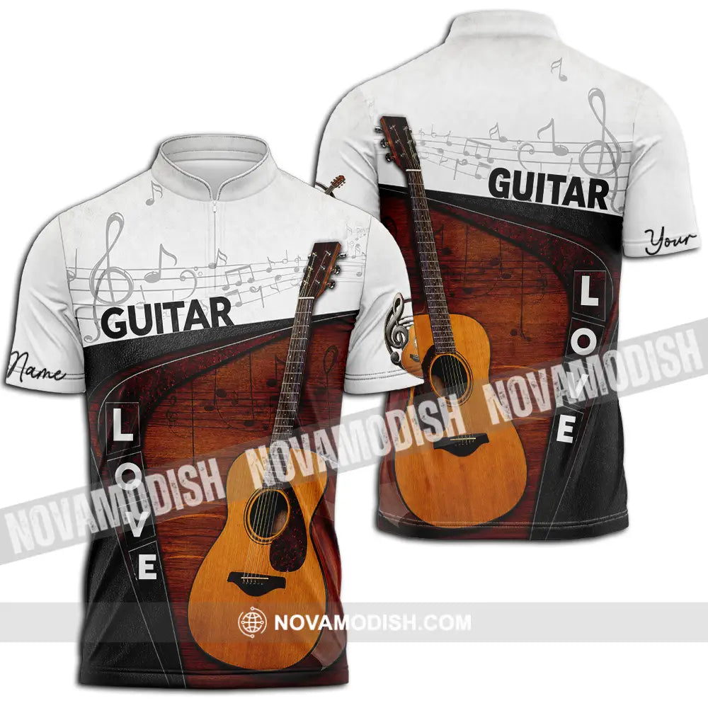 Unisex Shirt - Custom Guitar Shirt - Zipper Polo Shirt / S - T-shirt