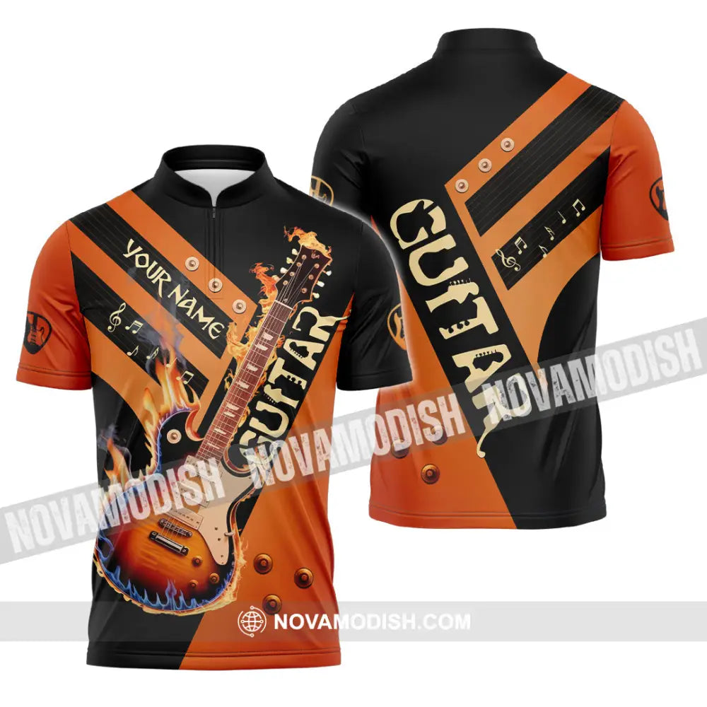 Unisex Shirt - Custom Guitar Shirt - Zipper Polo Shirt / S - T-shirt