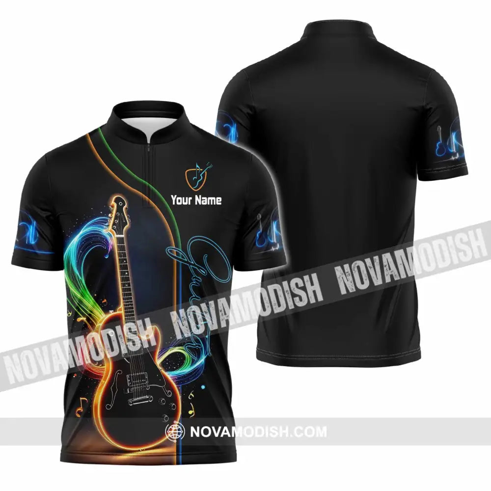 Unisex Shirt - Custom Guitar Shirt - Zipper Polo Shirt / S - T-shirt