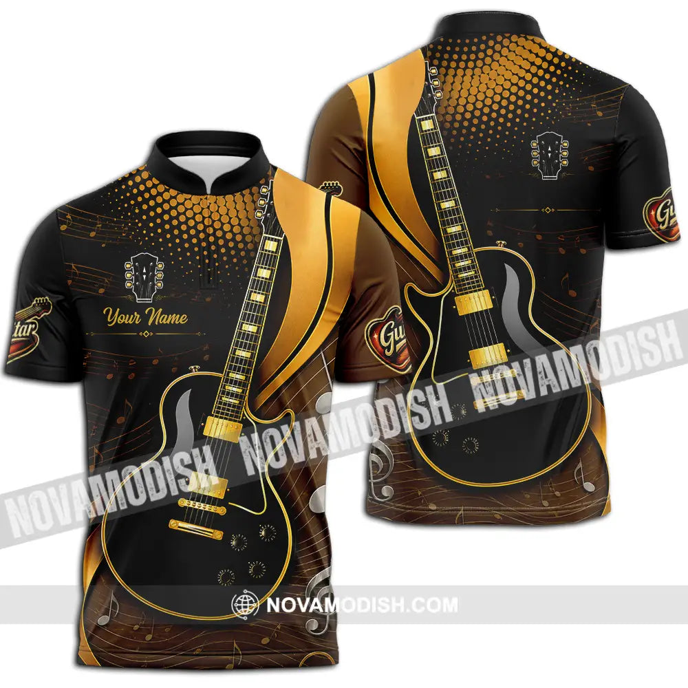 Unisex Shirt - Custom Guitar Shirt - Zipper Polo Shirt / S - T-shirt