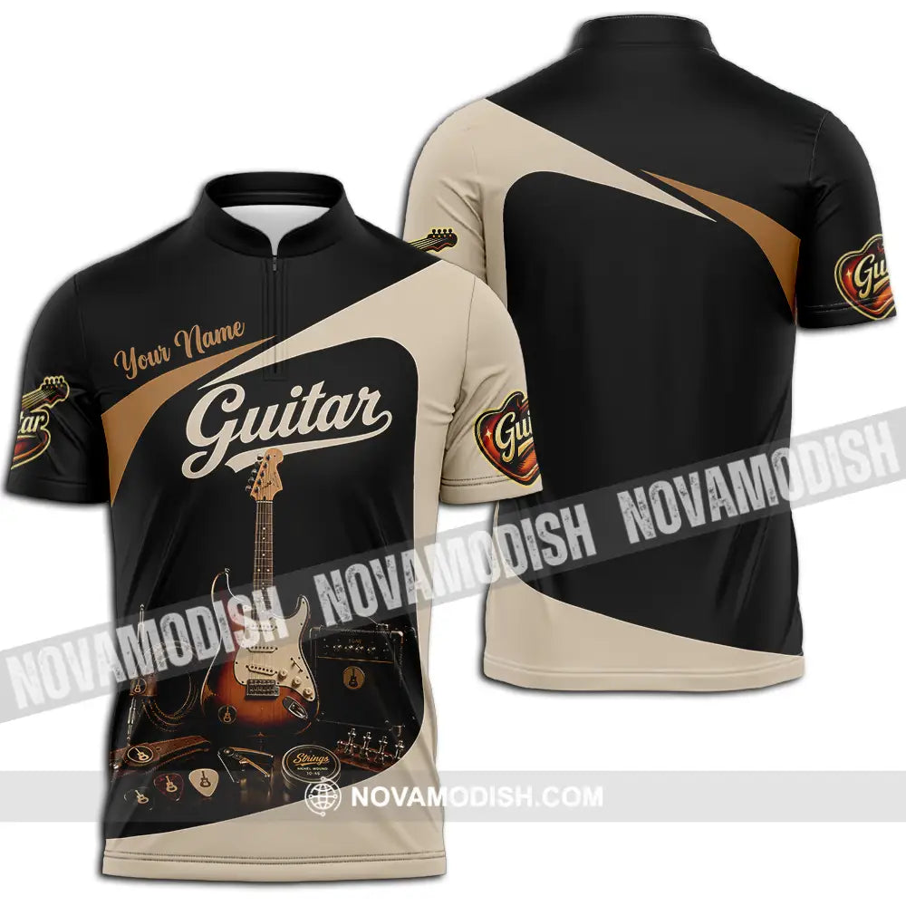 Unisex Shirt - Custom Guitar Shirt - Zipper Polo Shirt / S - T-shirt