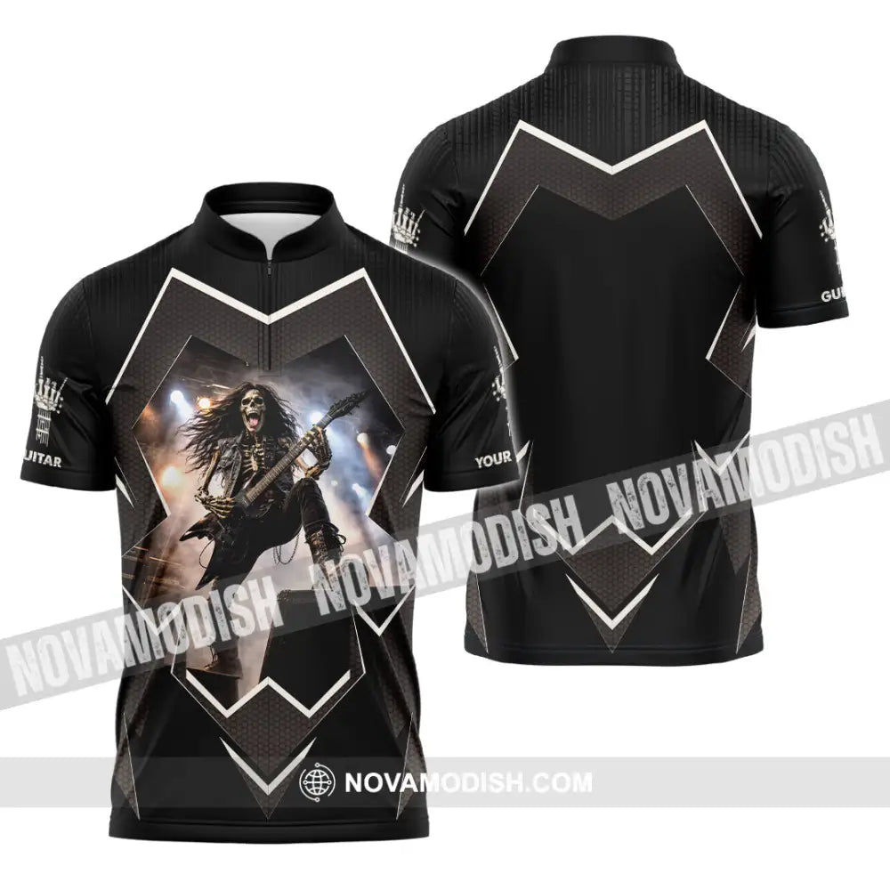 Unisex Shirt - Custom Guitar Shirt - Zipper Polo Shirt / S - T-shirt