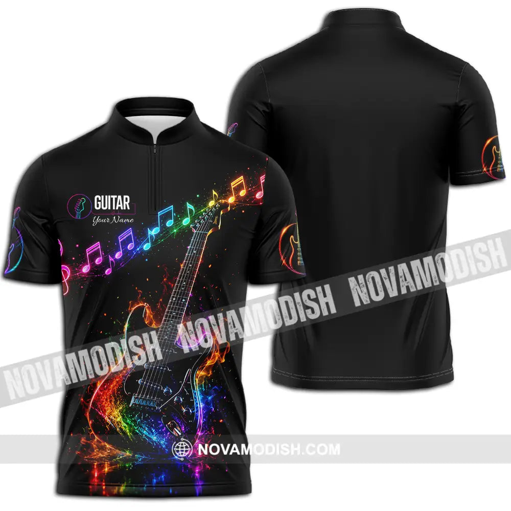Unisex Shirt - Custom Guitar Shirt - Zipper Polo Shirt / S - T-shirt