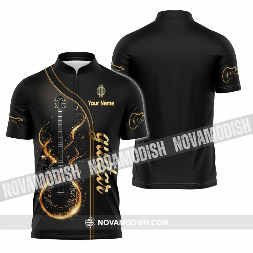 Unisex Shirt - Custom Guitar Shirt - Zipper Polo Shirt / S - T-shirt