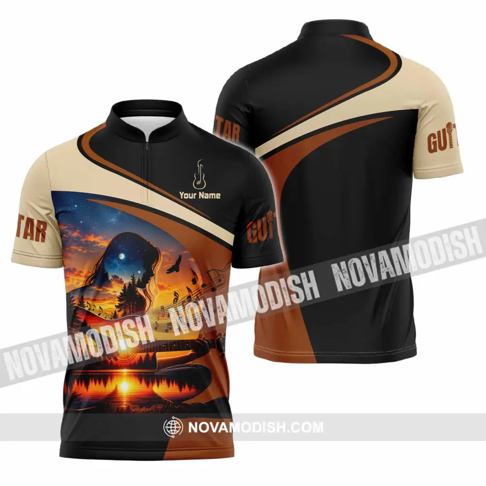 Unisex Shirt - Custom Guitar Shirt - Zipper Polo Shirt / S - T-shirt
