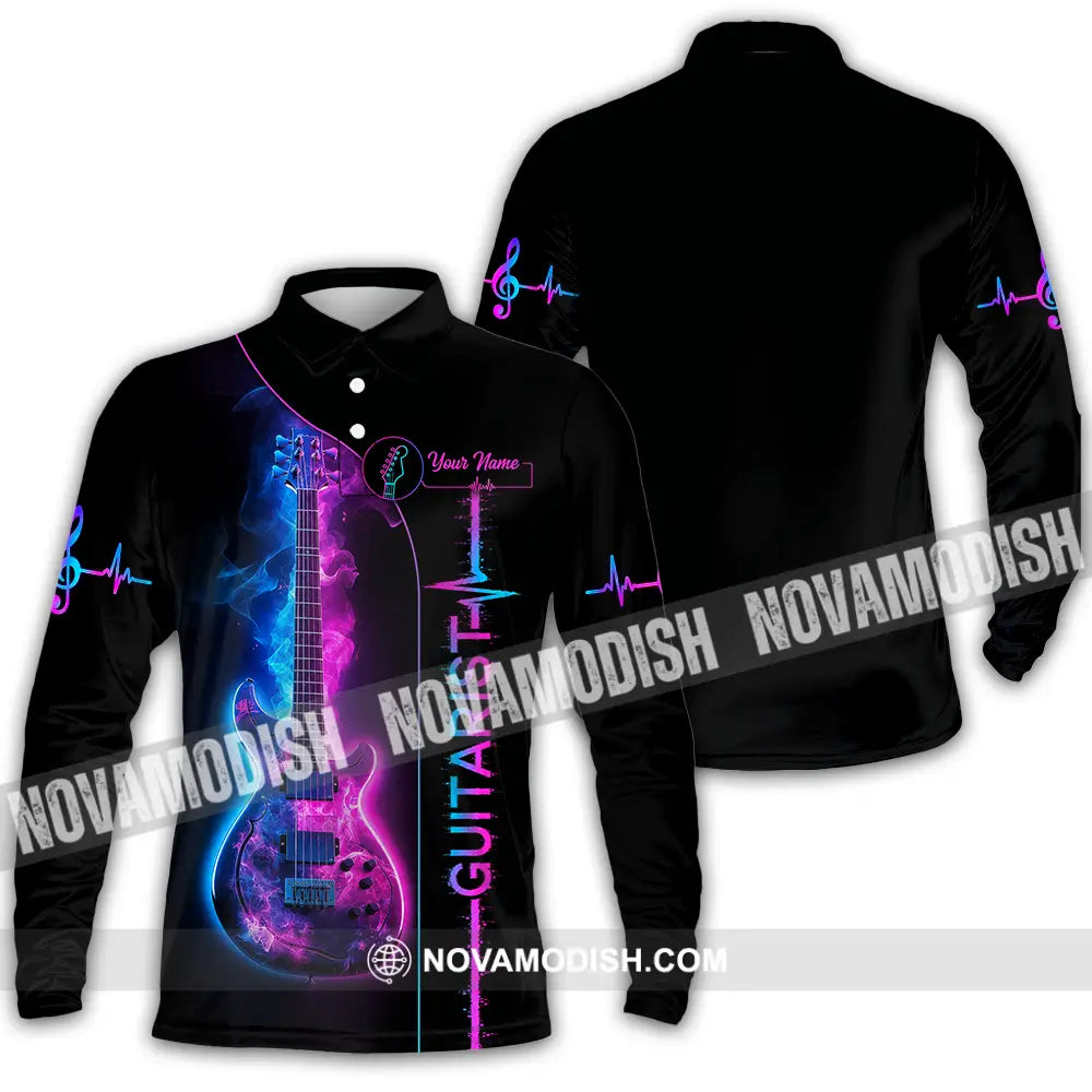 Unisex Shirt - Custom Guitarist Shirt - Long Sleeve Polo / S - T-shirt