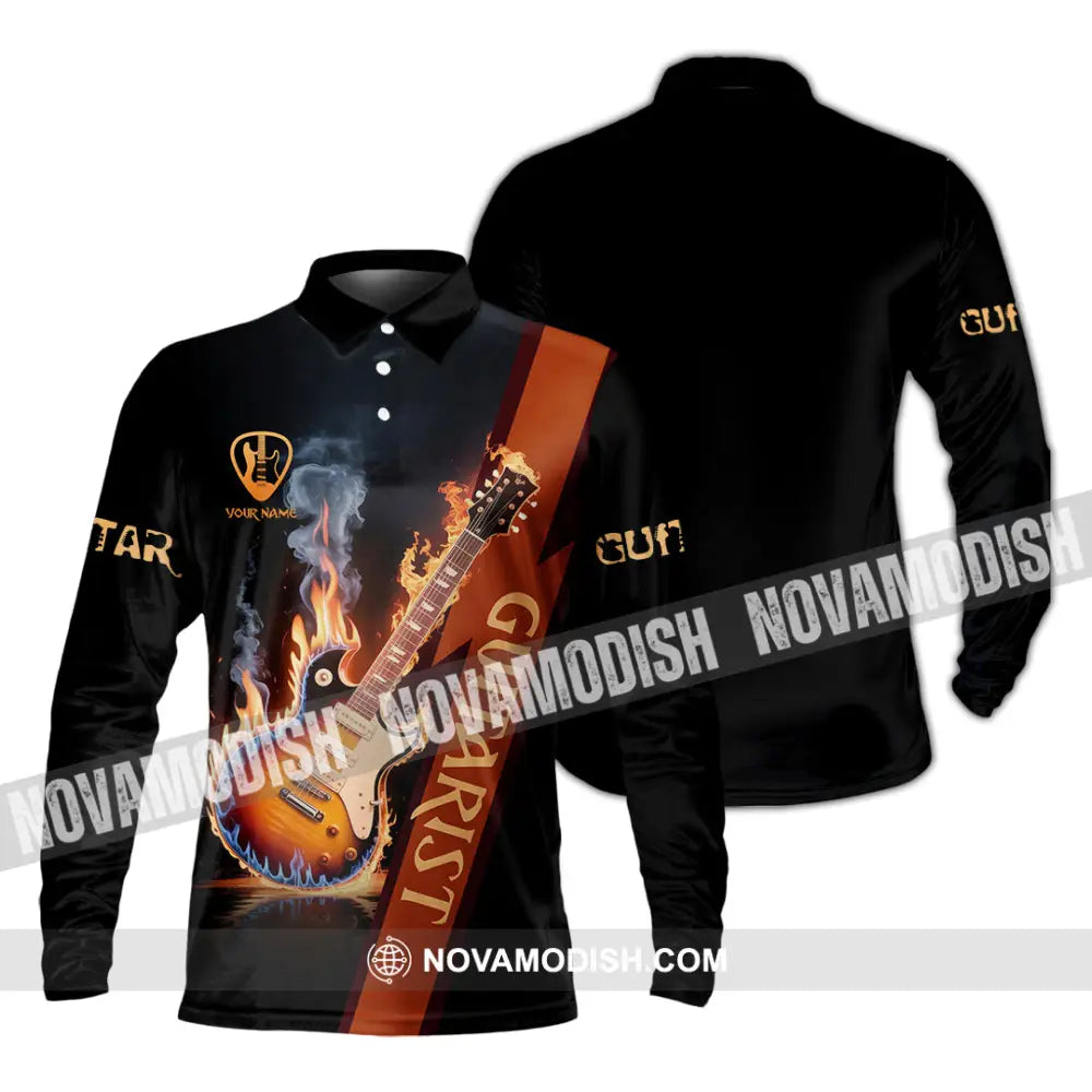 Unisex Shirt - Custom Guitarist Shirt - Long Sleeve Polo / S - T-shirt