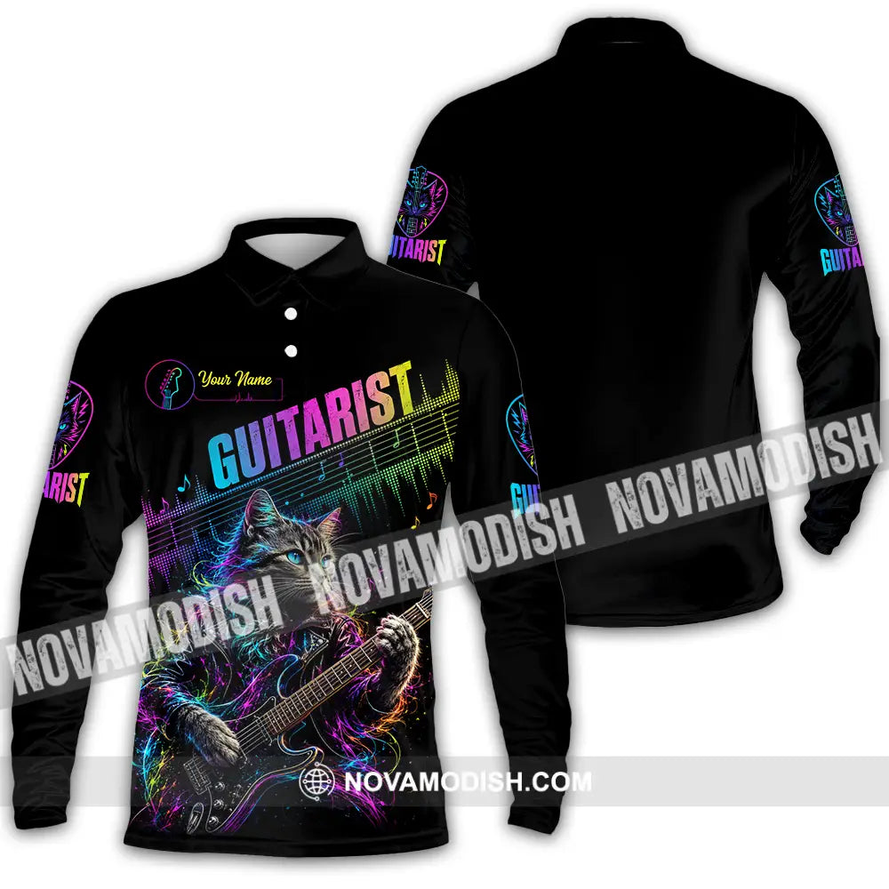 Unisex Shirt - Custom Guitarist Shirt - Long Sleeve Polo / S - T-shirt