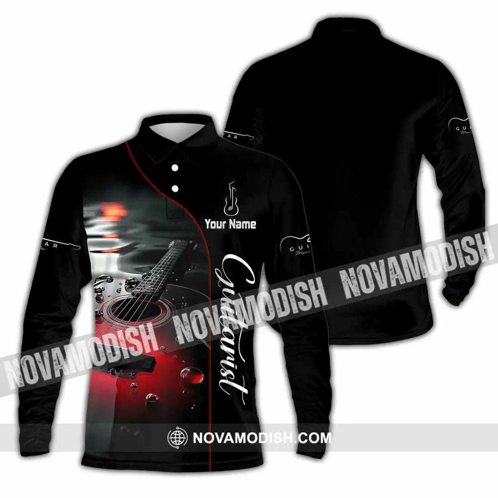 Unisex Shirt - Custom Guitarist Shirt - Long Sleeve Polo / S - T-shirt