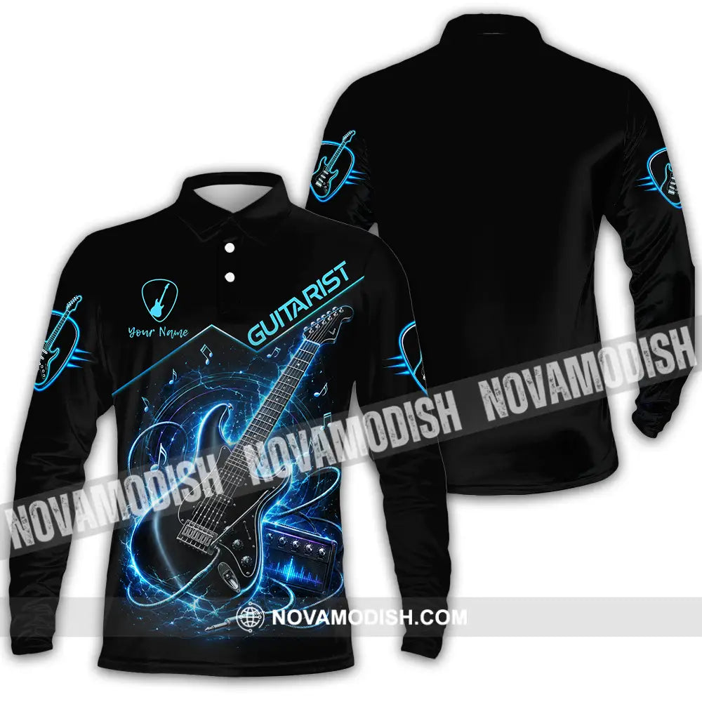Unisex Shirt - Custom Guitarist Shirt - Long Sleeve Polo / S - T-shirt