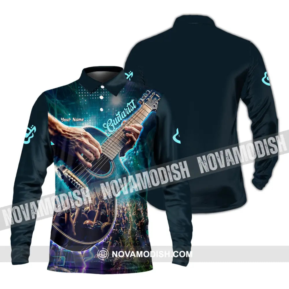 Unisex Shirt - Custom Guitarist Shirt - Long Sleeve Polo / S - T-shirt