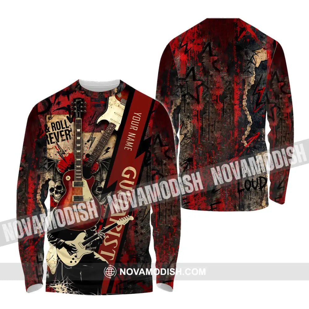 Unisex Shirt - Custom Guitarist Shirt - Long Sleeve Shirt / S - T-shirt