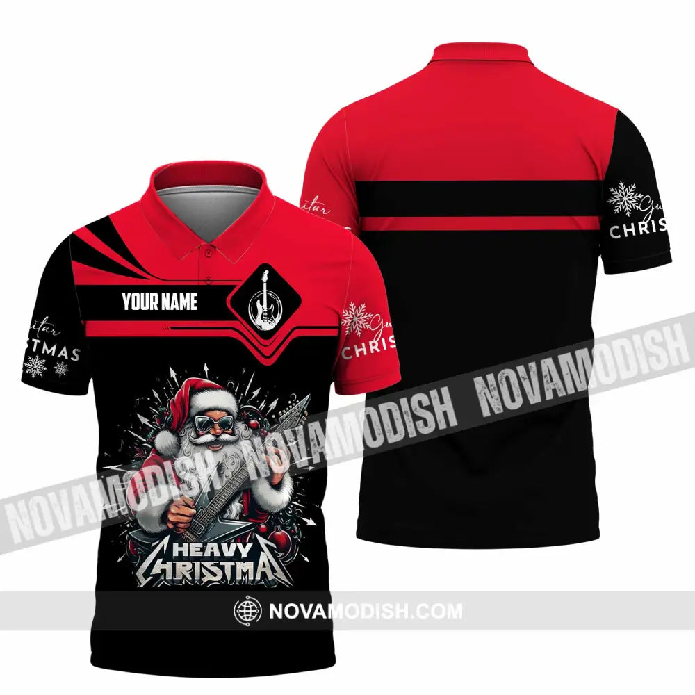 Unisex Shirt - Custom Guitarist Santa Shirt Polo Shirt / S T-shirt
