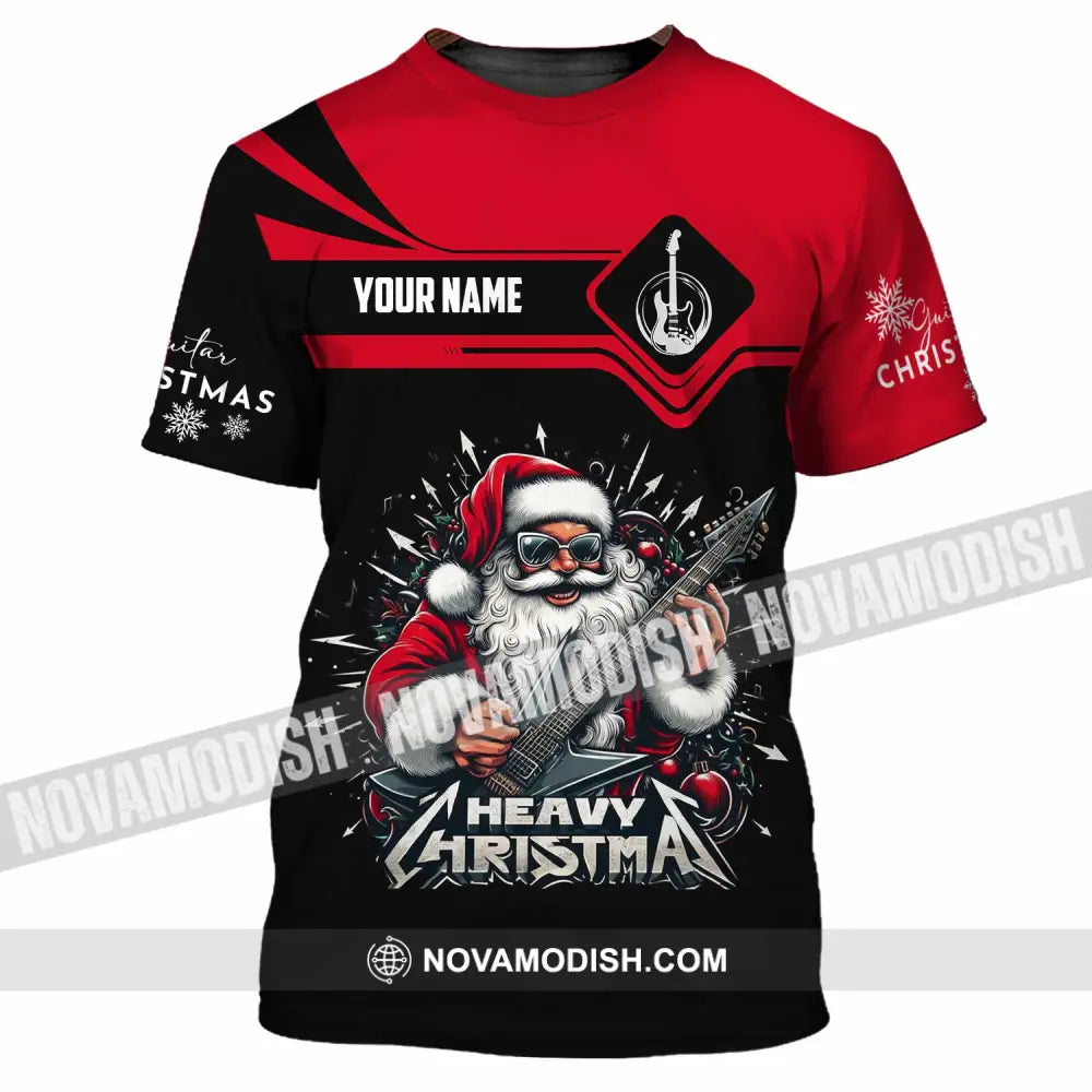 Unisex Shirt - Custom Guitarist Santa Shirt T-Shirt / S T-shirt