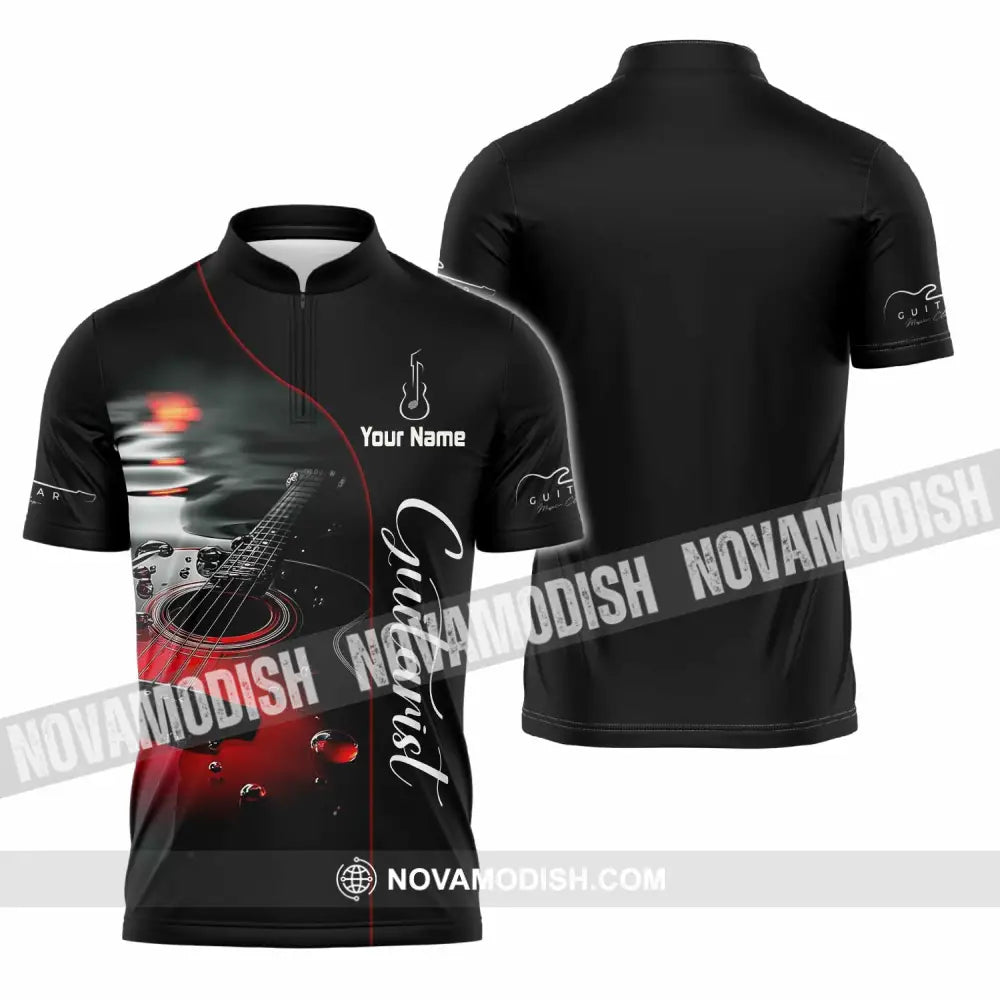 Unisex Shirt - Custom Guitarist Shirt - Zipper Polo Shirt / S - T-shirt