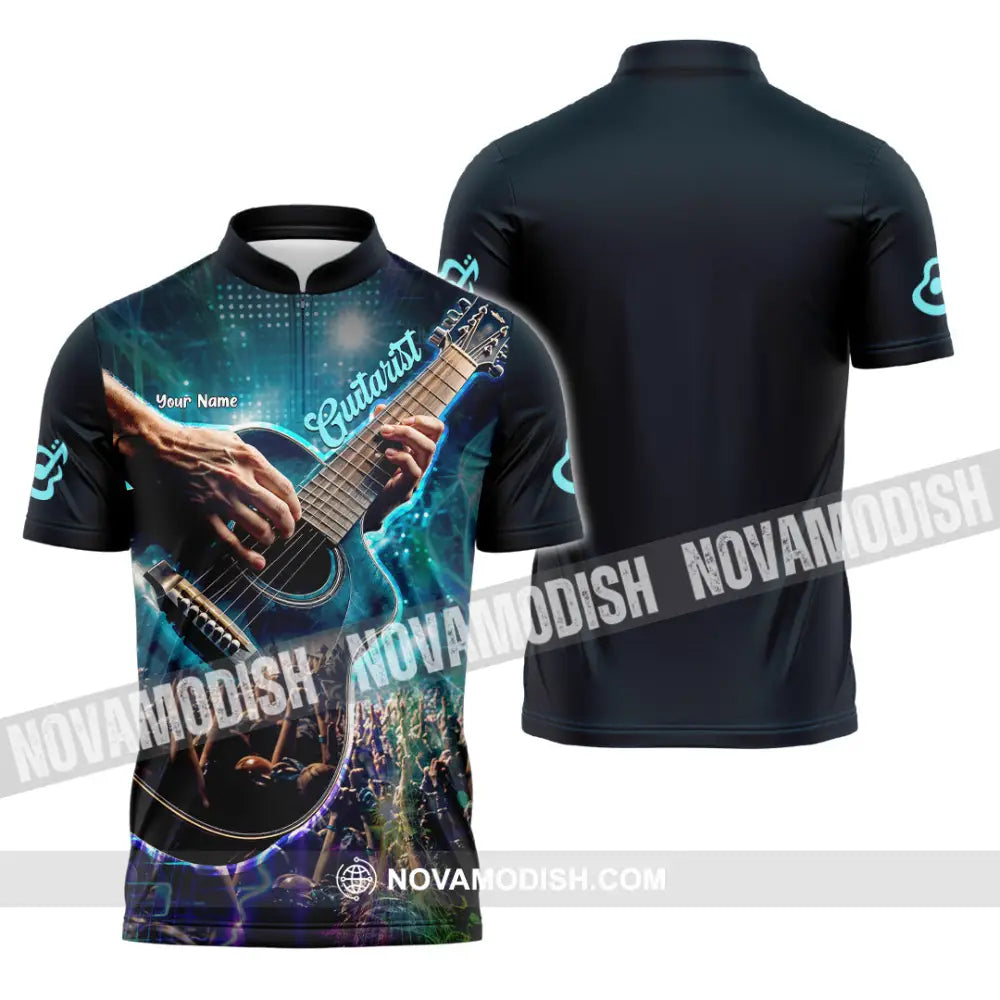Unisex Shirt - Custom Guitarist Shirt - Zipper Polo Shirt / S - T-shirt