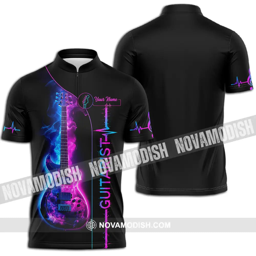 Unisex Shirt - Custom Guitarist Shirt - Zipper Polo Shirt / S - T-shirt